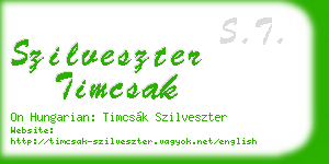szilveszter timcsak business card