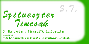 szilveszter timcsak business card